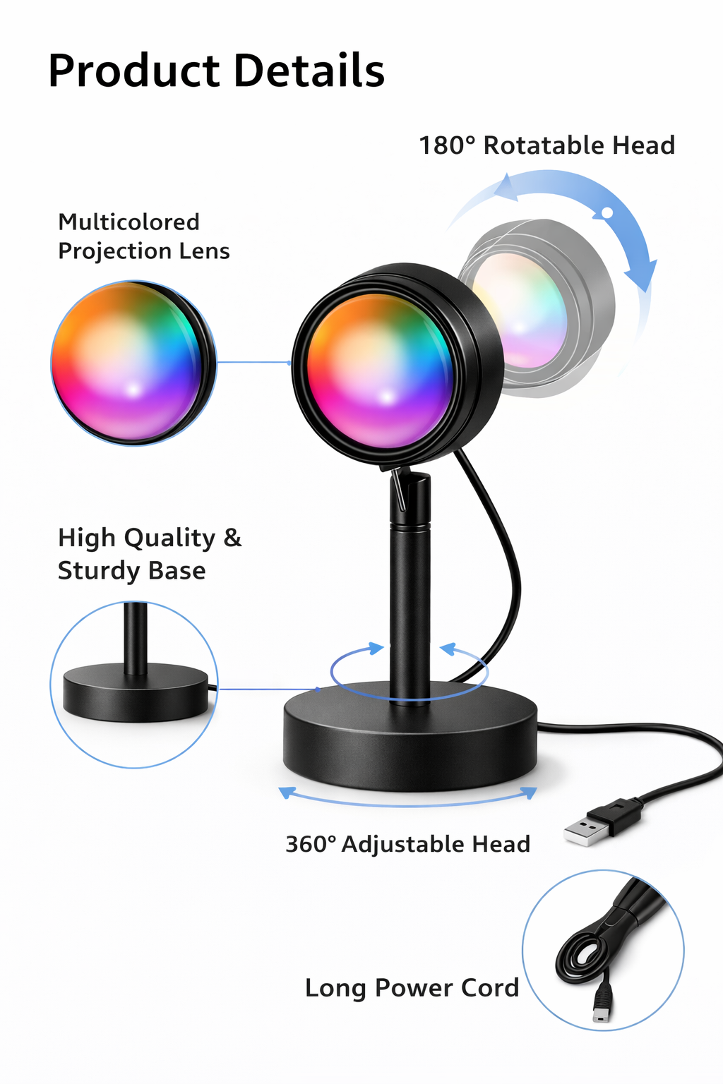 RGB Sunset Projection Lamp